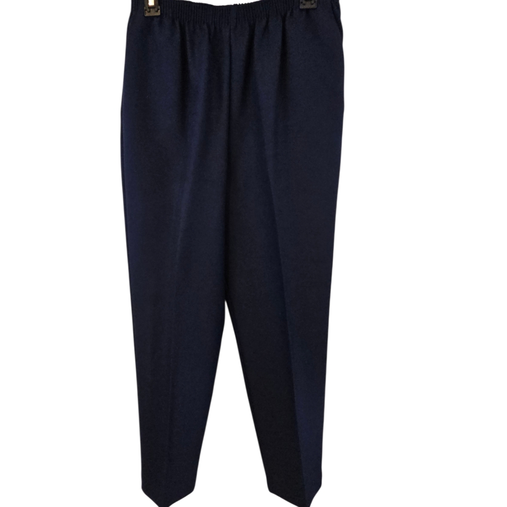 Alfred Dunner Size 12 Blue Pull On Pants Elastic Waist